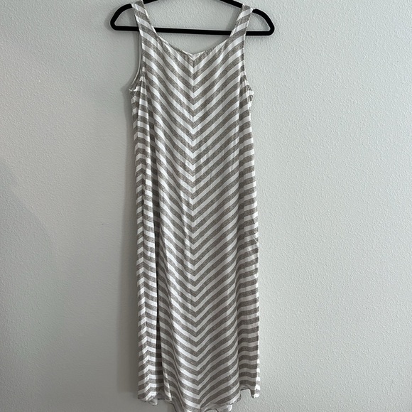 J. Jill Love Linen Chevron Stripe Summer Maxi Dress Size XS - Picture 7 of 8
